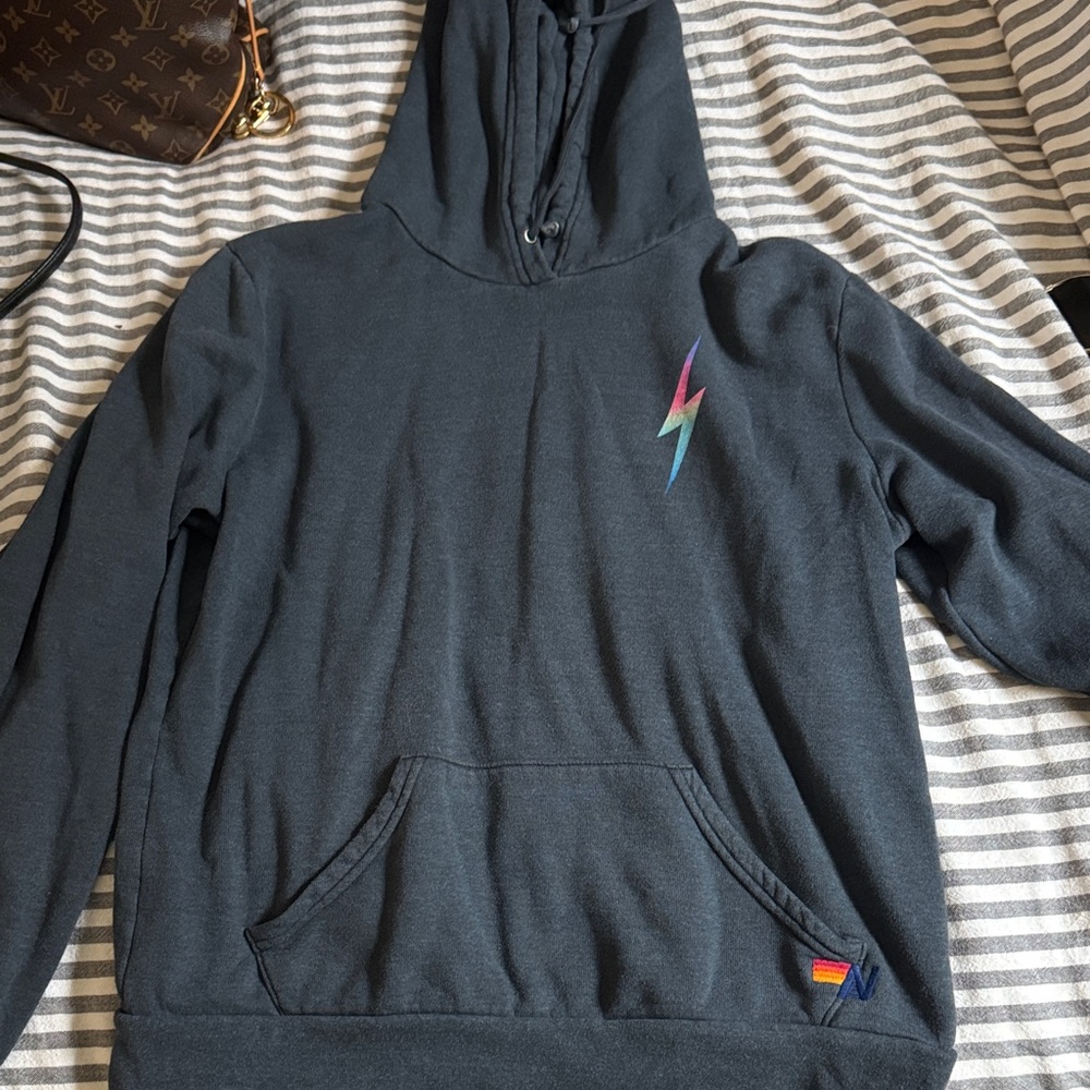 Aviator bolt Hoodie with rainbow Lightning Bolt Design